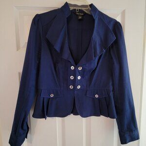 White House Black Market Blue Crop Jacket